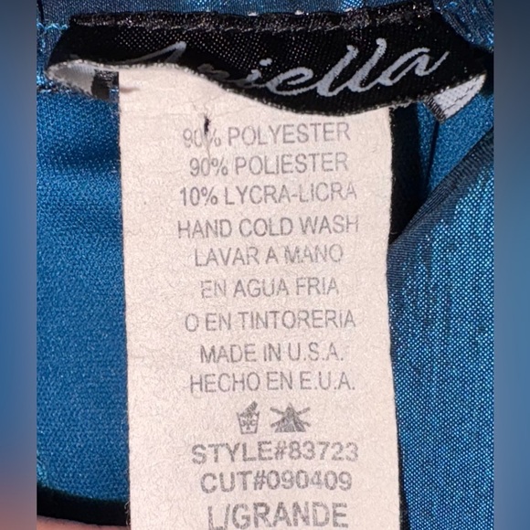 Ariella Size L Blue Metallic Y2K Strapless Concert Party Mini Dress - Picture 5 of 8